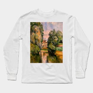 Country House by a River by Paul Cezanne Long Sleeve T-Shirt